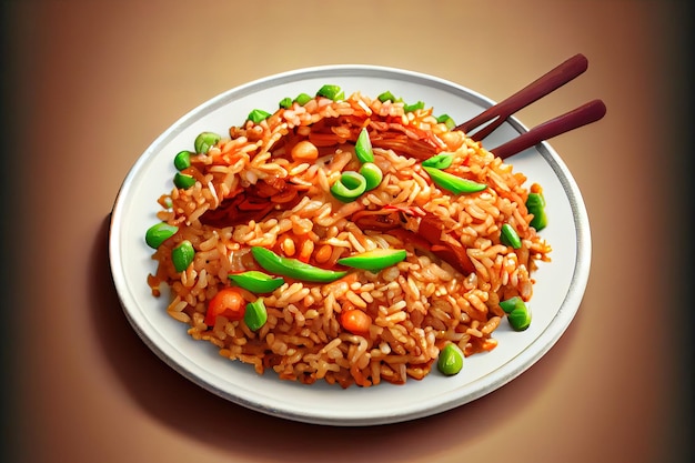 Chinese Fried Rice And vegetable Food