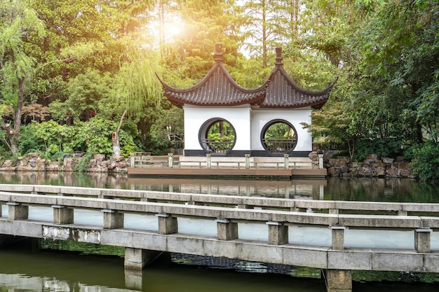 Chinese garden landscape street view