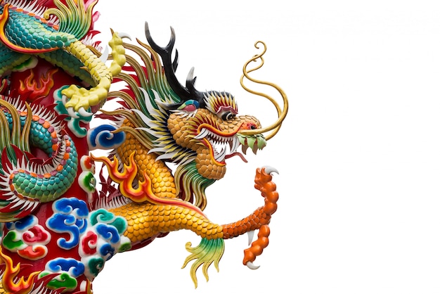 Chinese golden dragon statue