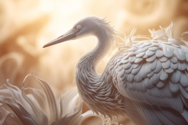 Chinese heron crane Art wild Generate Ai