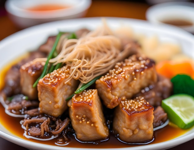 Chinese Hong Kong Style Hot Meal Main Dish AI Photography