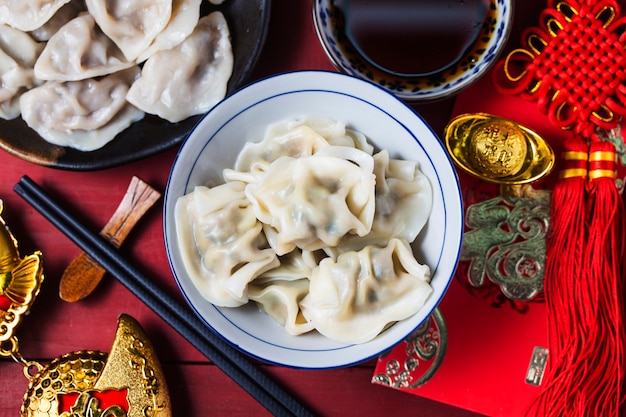 Chinese Jiaozi new year food