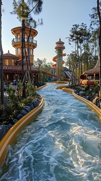 Chinese kids having fun a theme park in China