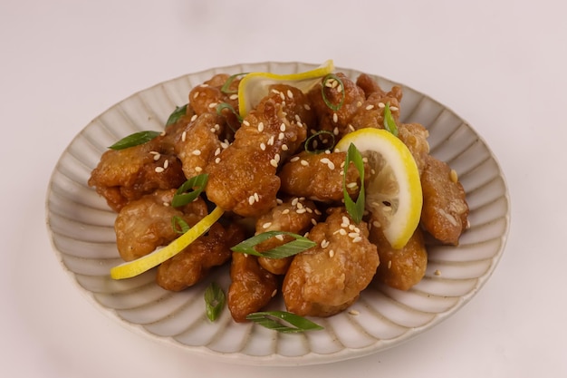 Chinese Lemon Chicken is Crispy Chicken Bites With Tangy Lemon Sauce