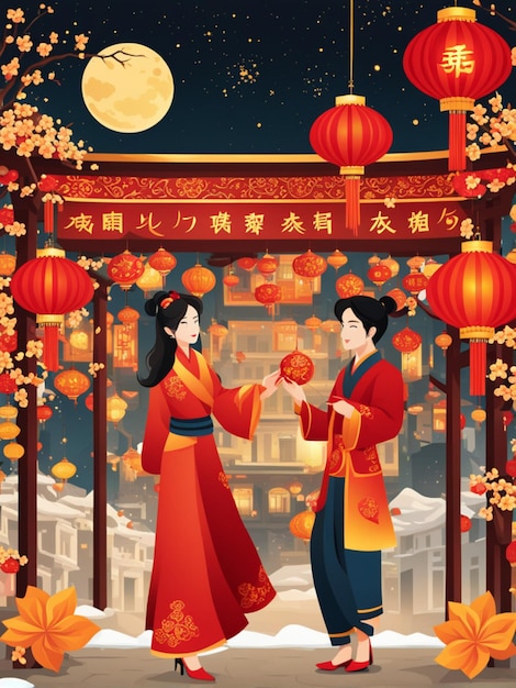 Chinese Lunar New Year Card Template Design