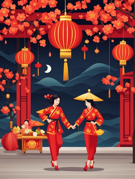 Chinese Lunar New Year Card Template Design