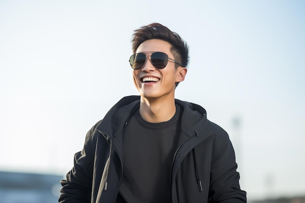 Chinese man at outdoors with sunglasses