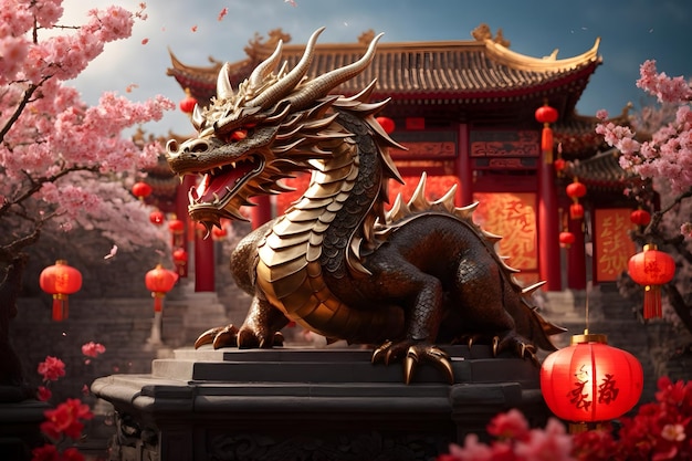 Chinese new year 2024 as the year of the dragon