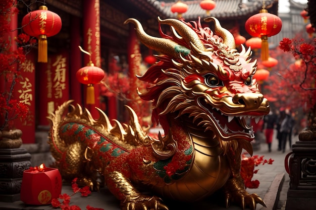 Chinese new year 2024 as the year of the dragon