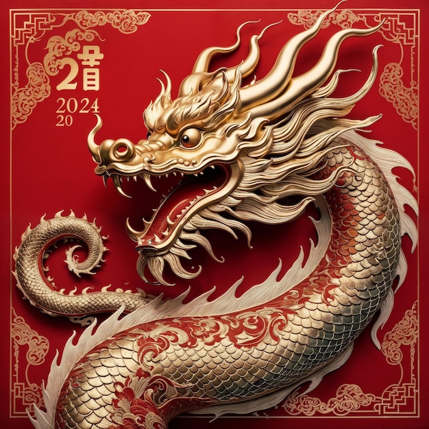 Chinese New Year 2024 Dragon Card