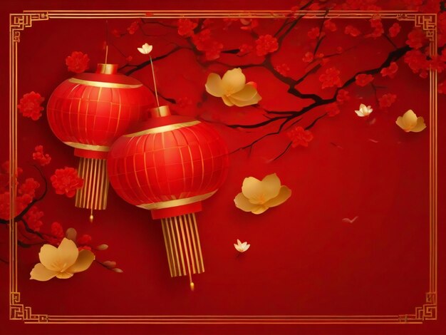 Chinese new year background traditional spring festival best quality hyper realistic wallpaper