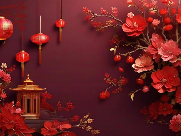 Chinese new year background traditional spring festival best quality hyper realistic wallpaper