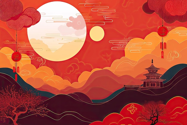 Chinese new year background wallpaper poster