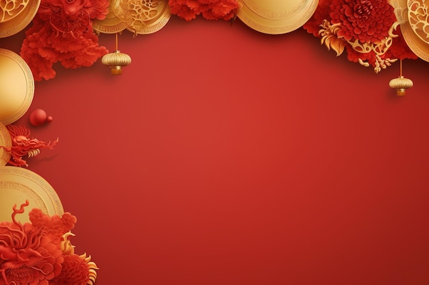 Chinese New Year banner with big space for personalized text