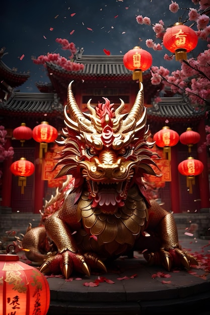 Chinese new year celebration as the year of the dragon