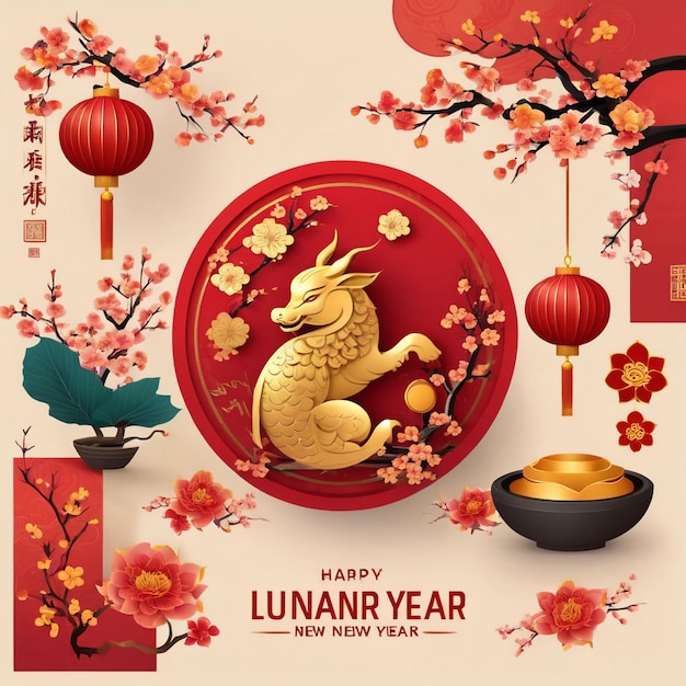 Chinese New Year celebrationNew Year celebrated inAsian design chinese lantern festival