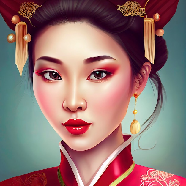 Chinese New Year concept beautiful oriental woman