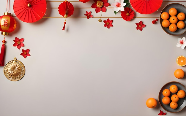 Chinese new year concept with copy space