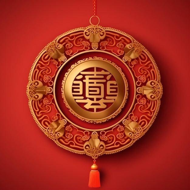 Chinese new year decoration with traditional lanterns or sakura flowers Lunar new year concept