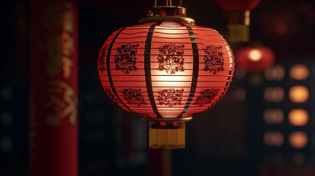 chinese new year lantern HD 8K wallpaper Stock Photographic Image