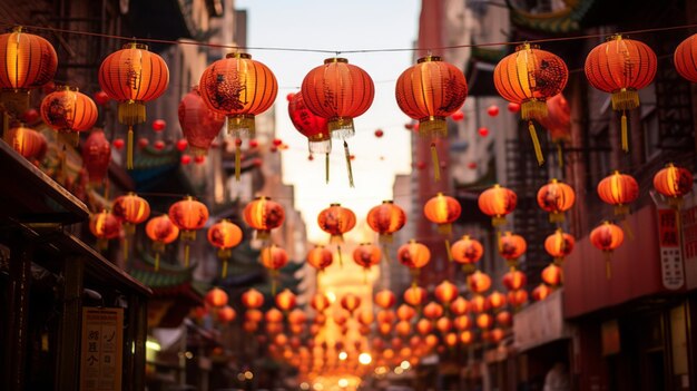 Chinese new year lanterns in chinatown