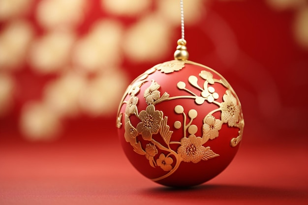 Photo chinese new year ornament on gold backgroundit brings good luck and peace aesthetic look