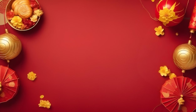 Chinese New Year Red Background with copyspace