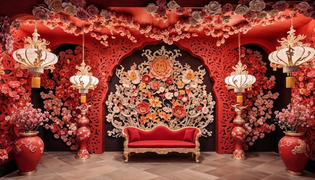 Chinese New Years Immersive Paper Art Interior