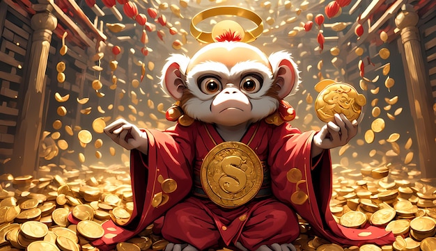 Chinese new yearzodiac signs monkey Chinese new year background Happy chinese new year