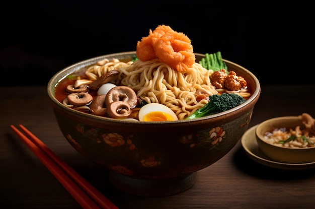 Chinese noodles with beef and vegetables