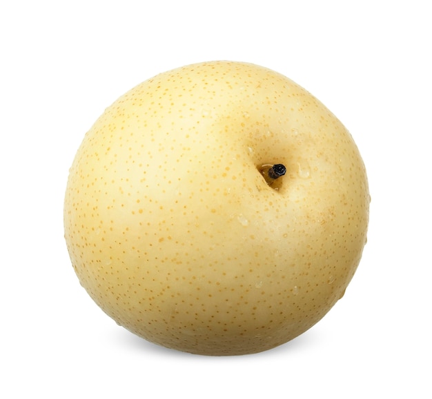 Chinese pear isolated on white background. pear clipping path