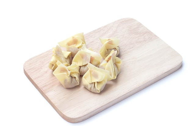 Chinese steamed dumplings isolated on white