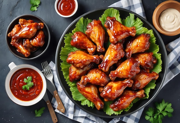 Chinese stirfry chicken wings isolated on a white background