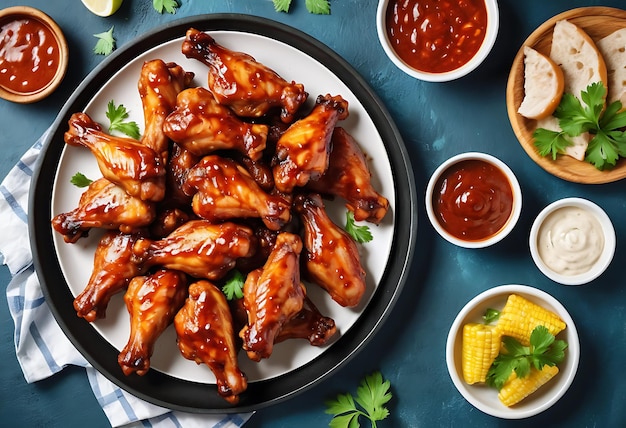 Chinese stirfry chicken wings isolated on a white background