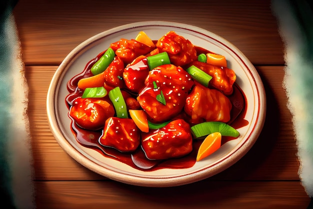 Chinese Sweet and Sour Pork meat food