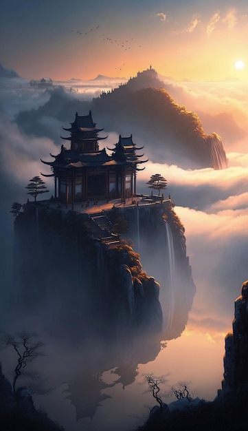 The chinese temple on the mountain