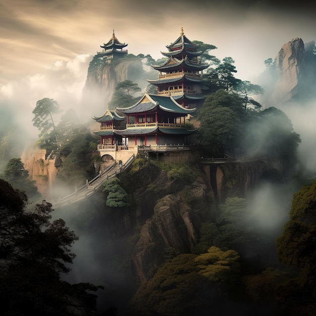 Chinese temple view