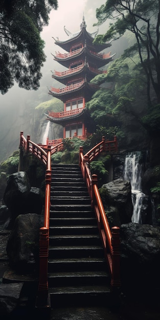 Chinese temple view