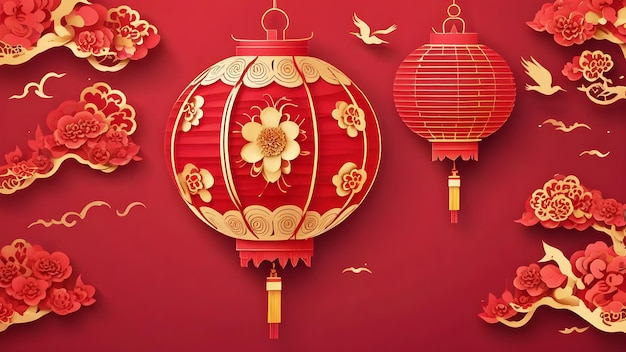 Chinese Traditional New Year Paper Cut Background