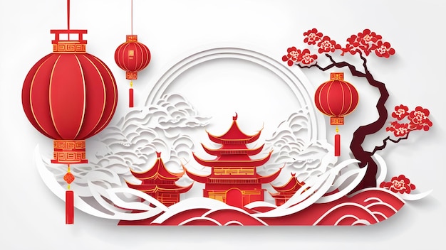 Chinese Traditional New Year Paper Cut Decoration Background