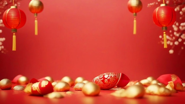 Chinese Traditional New Year Red Background