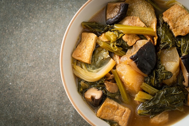 Chinese vegetable stew with tofu or mixture of vegetables soup