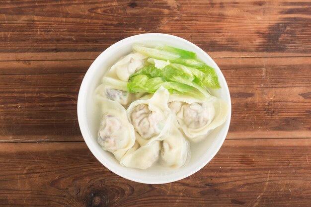 Chinese wonton dumpling in clear soup