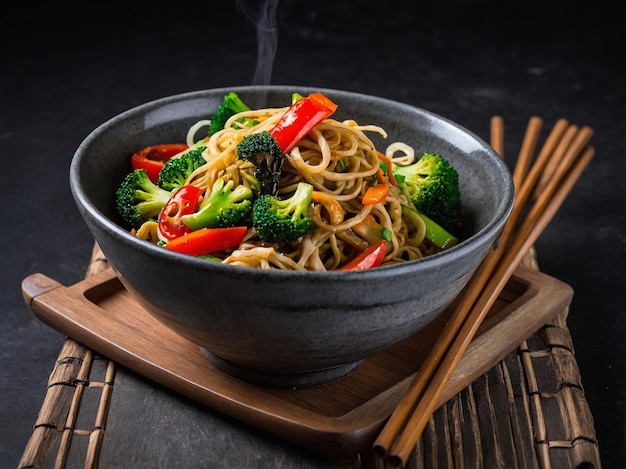 Chinesestyle stirfried noodles with vegetables