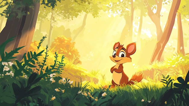 Chip and Dale cartoon background illustration