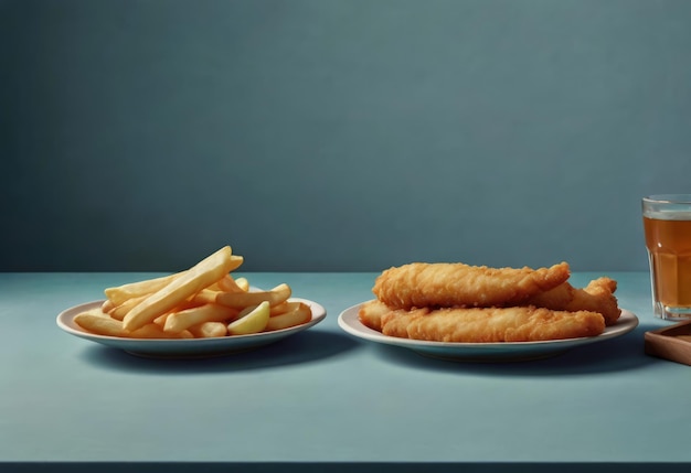 Photo chips and fish fry crispy fish and chips potato chips