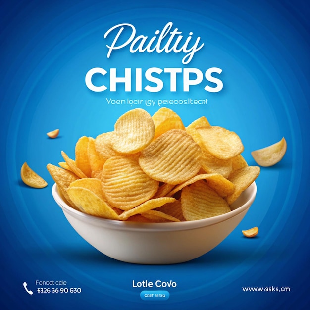 Chips social media poster design