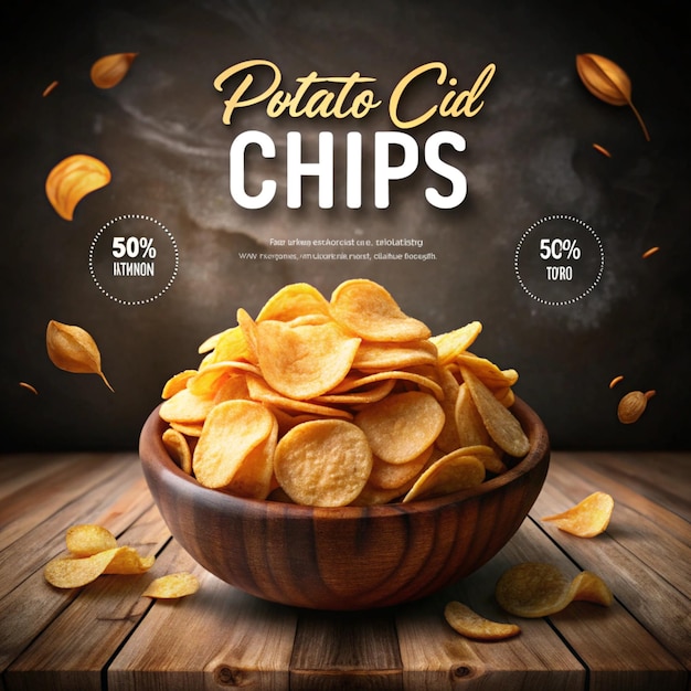 Chips social media poster design