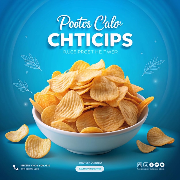 Chips social media poster design