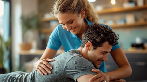 chiropractor adjusting a patients spine to alleviate back pain